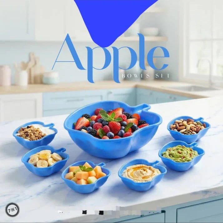 7 Pcs Apple Bowl Set β Stylish Serving Bowls for Fruits, Snacks & Salad