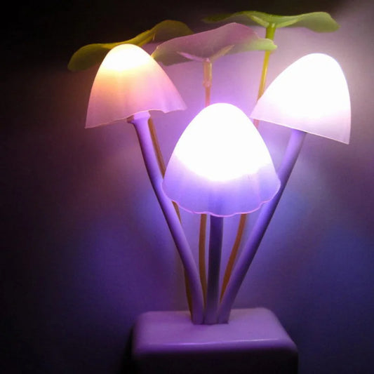 Pack of 2 Colorful Mushroom LED Night Light – Automatic Sensor Lamp for Bedroom & Kids Room