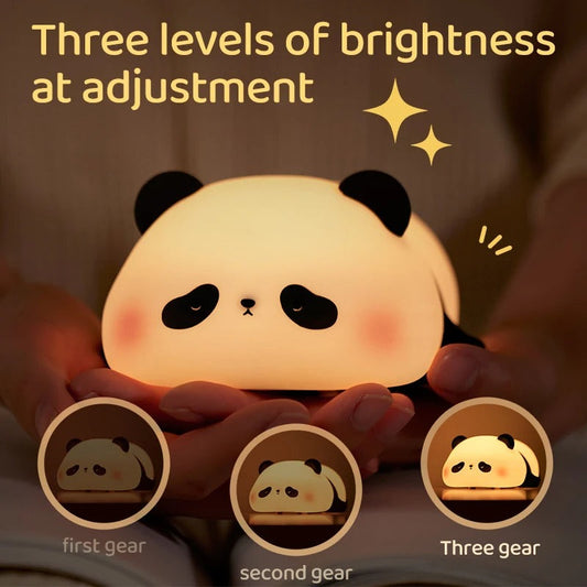 Cute Panda Rechargeable Night Lamp – Soft Silicone LED Touch Light