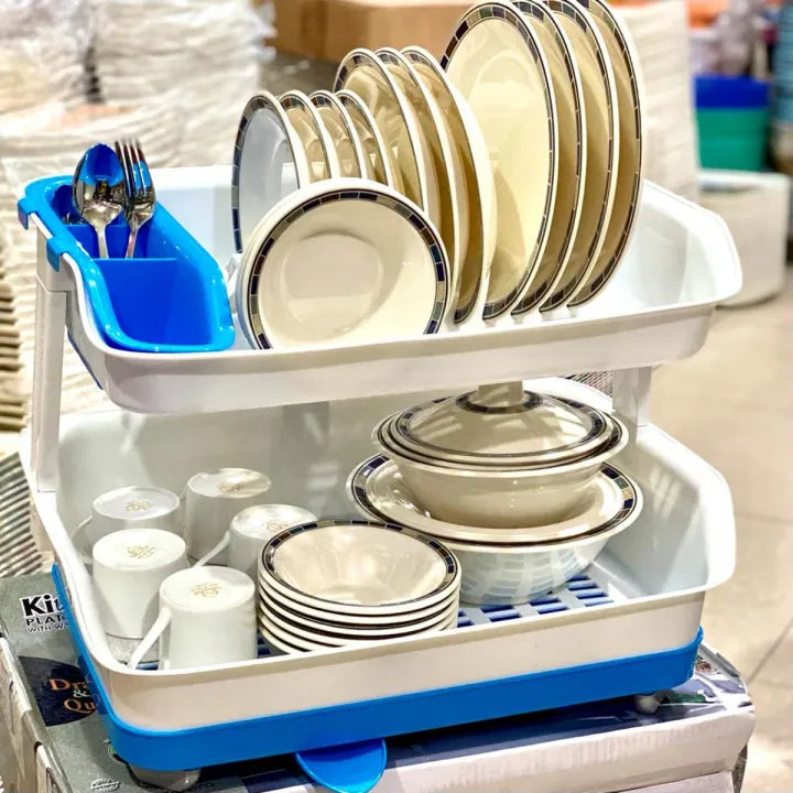 Kitchen Master Dish Drying Rack β Kitchen Organizer with Drain Tray & Cutlery Holder