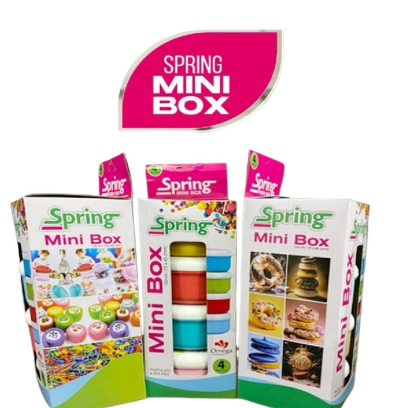 Mini Spring Storage Box Pack of 4 β Cute Airtight Multi-Purpose Containers
