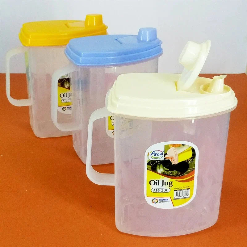 1 Liter Oil Jug Dispenser β Kitchen Oil Storage Bottle with Lid | Leak-Proof Cooking Oil Container
