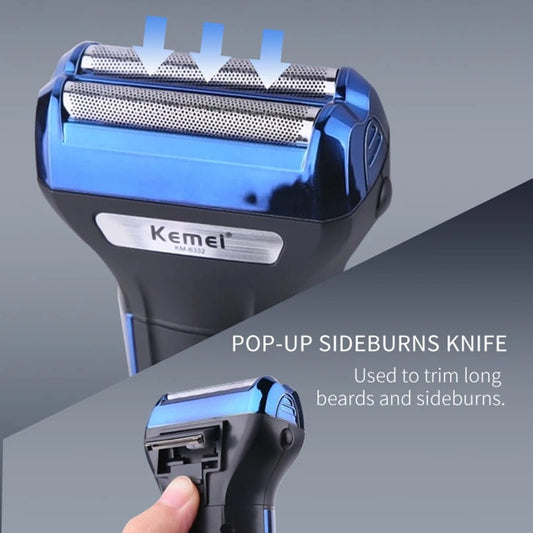 Kemei 3 in 1 Grooming Kit KM-6332 – Hair Clipper, Shaver & Nose Trimmer (Rechargeable)