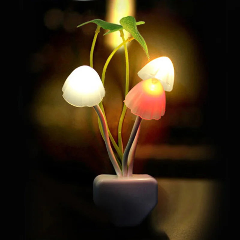 Pack of 2 Colorful Mushroom LED Night Light β Automatic Sensor Lamp for Bedroom & Kids Room