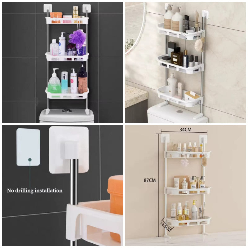 3 Layer Bathroom Storage Rack β Wall Mounted Organizer Shelf for Toiletries & Accessories