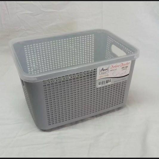 Deluxe Storage Basket (Large) – Multi-Purpose Plastic Organizer | Durable Storage Bin for Home & Kitchen