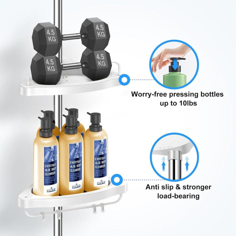 Bathroom Corner Shelf 2 Tier β Shower Rack Organizer