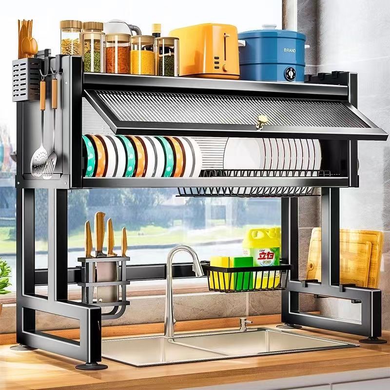 Over The Sink Dish Drying Rack β Multi-Layer Kitchen Organizer with Cabinet & Utensil Holder