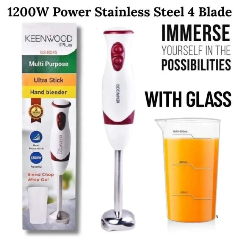 Kenwood Hand Blender Ultra Stick 1200W β Powerful Immersion Mixer with Stainless Steel Blade