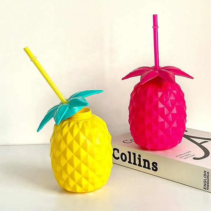 Pack of 2 Tango Fruit Tumbler β Pineapple Style Straw Cup (Cute Summer Drink Cup)