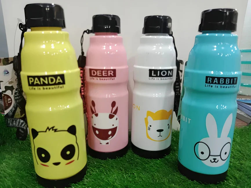 Pack of 2 Panda Kids School Water Bottle β 450ML Cartoon Bottle