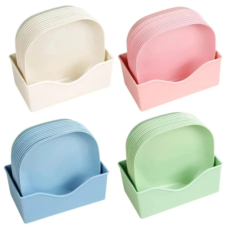 China Plate Set with Stand β Stylish Square Plates Set for Kitchen & Dining
