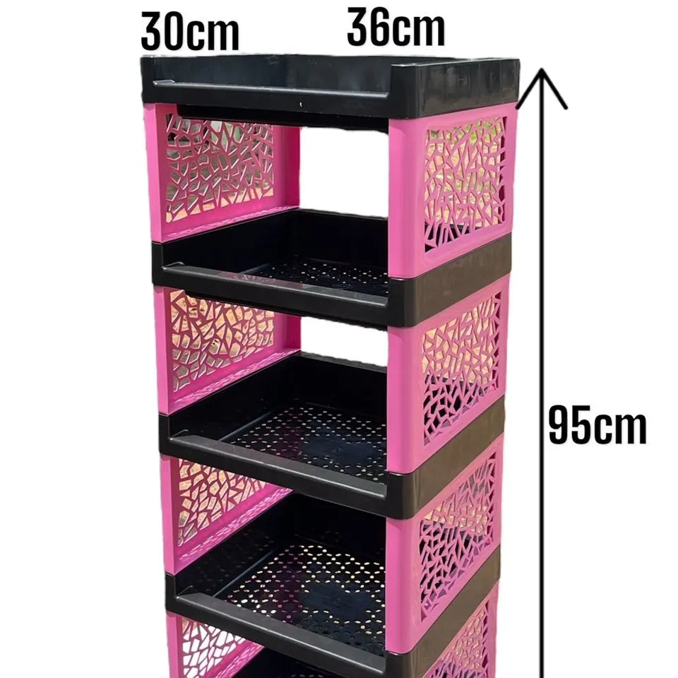 5 Layer Flower Design Shoe Rack β Stylish Multi-Tier Plastic Shoe Organizer