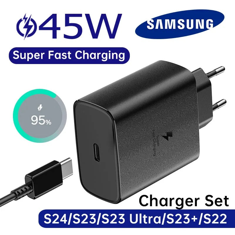 Samsung 45W Fast Charger Adapter – Super Fast Charging USB-C Power Adapter (Type-C)