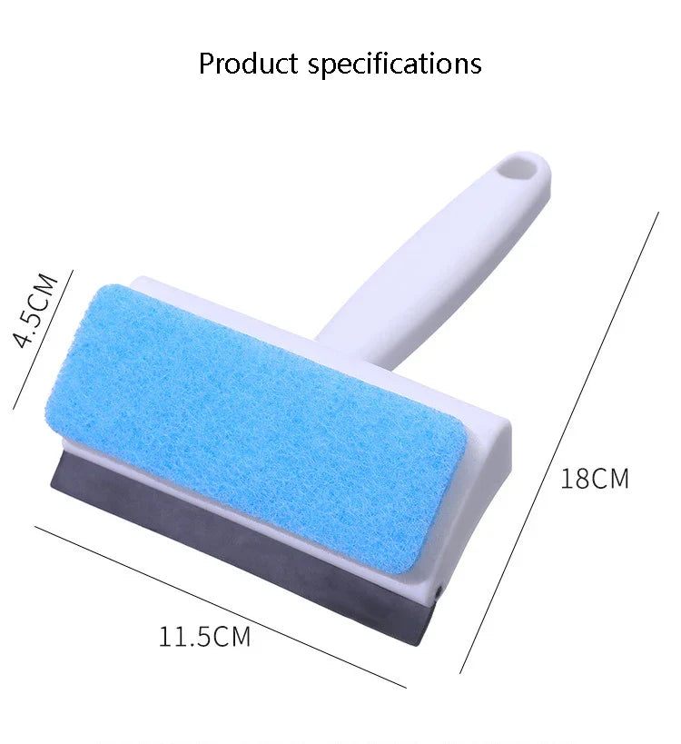 Pack of 2 Foam Glass Wiper with Handle β Window Cleaning Squeegee & Scrubber (2 in 1)