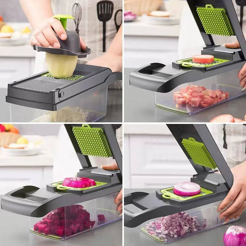 16 in 1 Vegetable Chopper & Mandoline Slicer β Multi Cutter Kitchen Tool with Storage Box