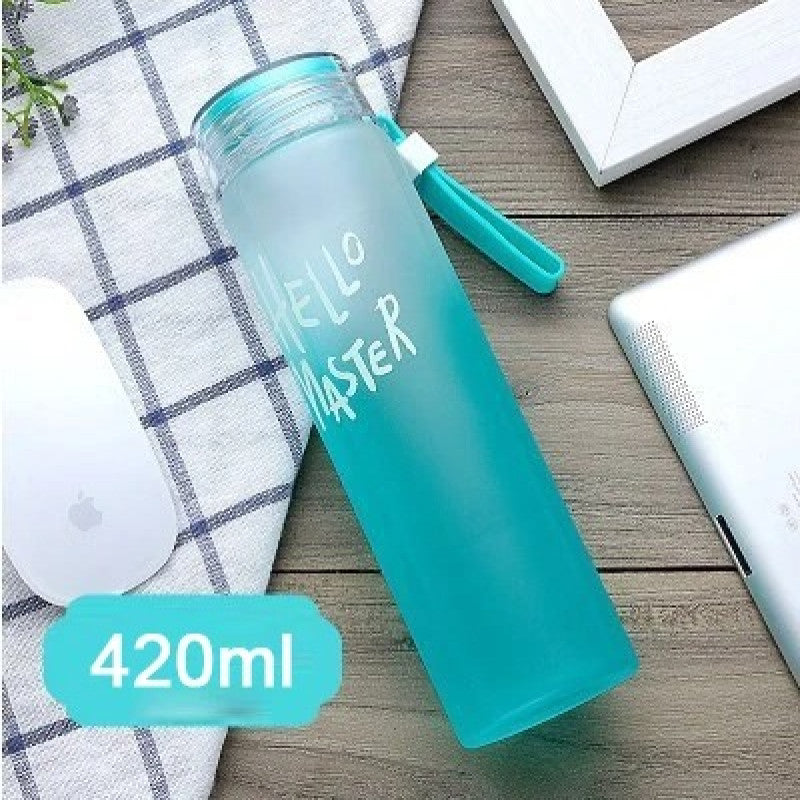 Hello Master Glass Bottle β Gradient Frosted Water Bottle with Strap