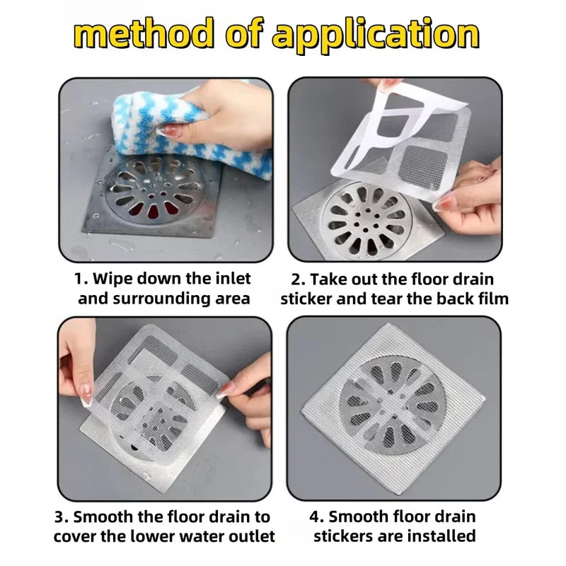 Adhesive Sink Drain Patch (Pack of 20) β Anti-Clog Hair Catcher Filter | Kitchen & Bathroom Drain Protector