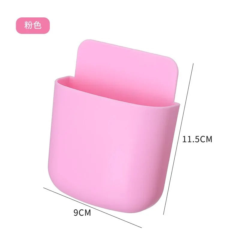 Pack of 2 Wall Mounted U Mobile Holder โ Multi-Purpose Storage Pocket Organizer