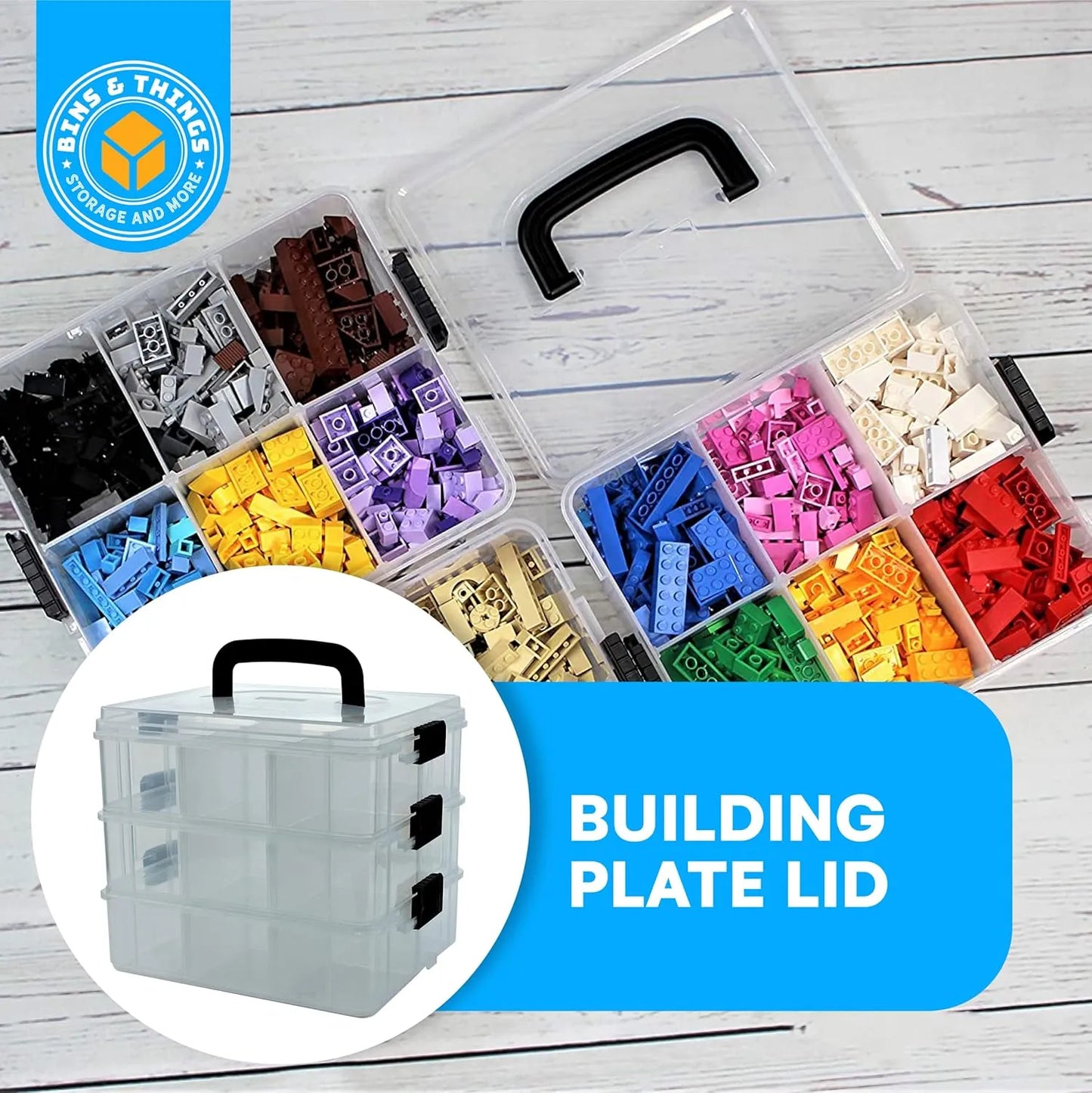 4 Layer Stackable Storage Box Organizer β Multi Tier Plastic Storage Case with Compartments & Lock