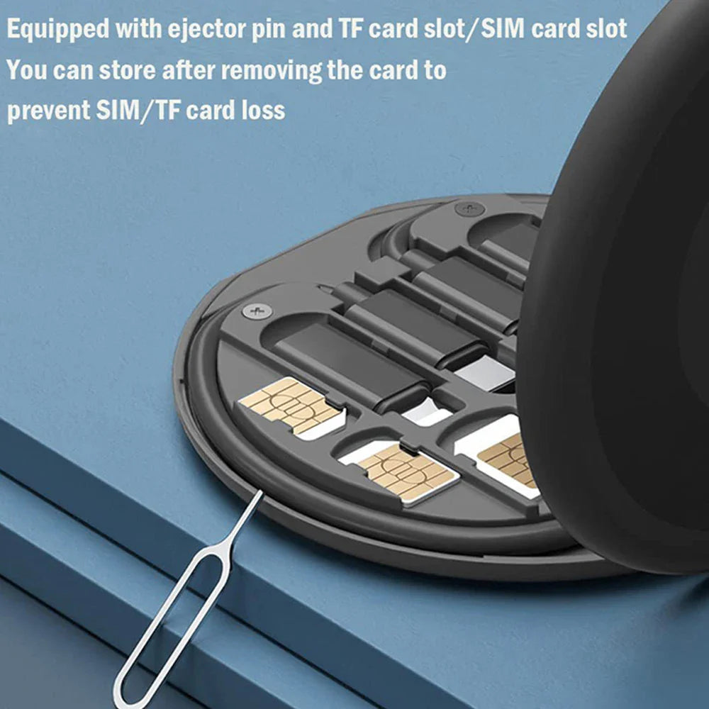 5-in-1 Data USB Charging Cable Storage Box ā Multi Cable Kit with SIM Adapter & Ejector Pin