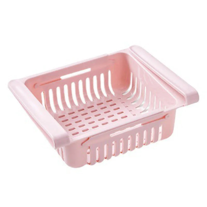 Pack of 2 Fridge Storage Basket β Adjustable Fridge Drawer Organizer | Sliding Storage Box for Fruits & Vegetables