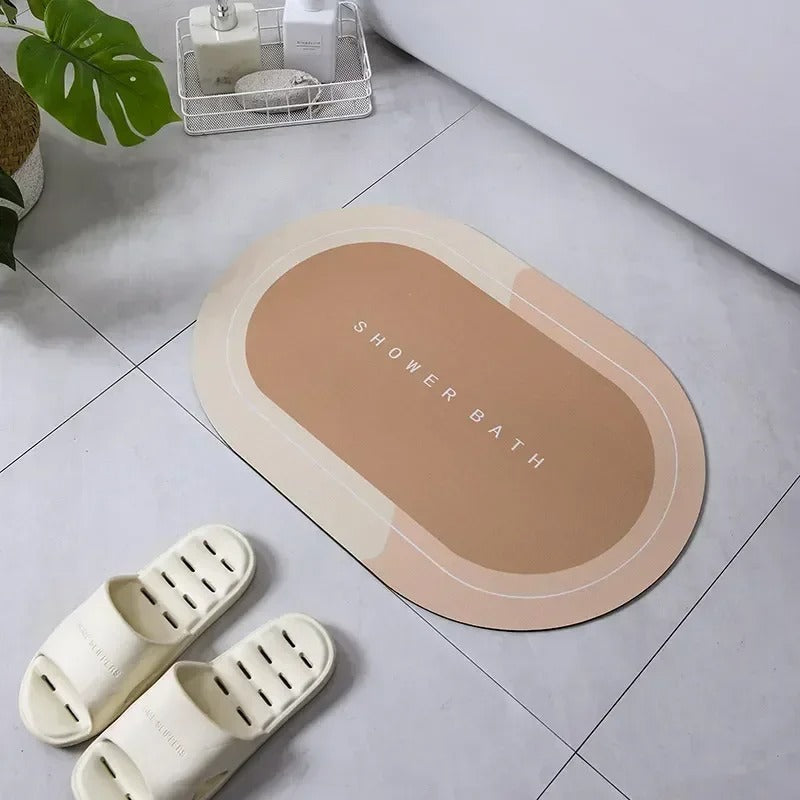 Oval Bath Mat β Anti-Slip Waterproof Bathroom Mat | Soft Quick Dry Shower Floor Mat
