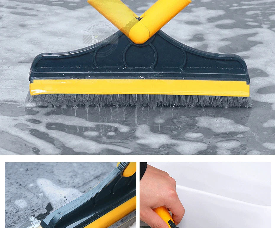 2 in 1 Brush Mop with Squeegee β Floor Scrubber & Water Wiper Cleaning Tool