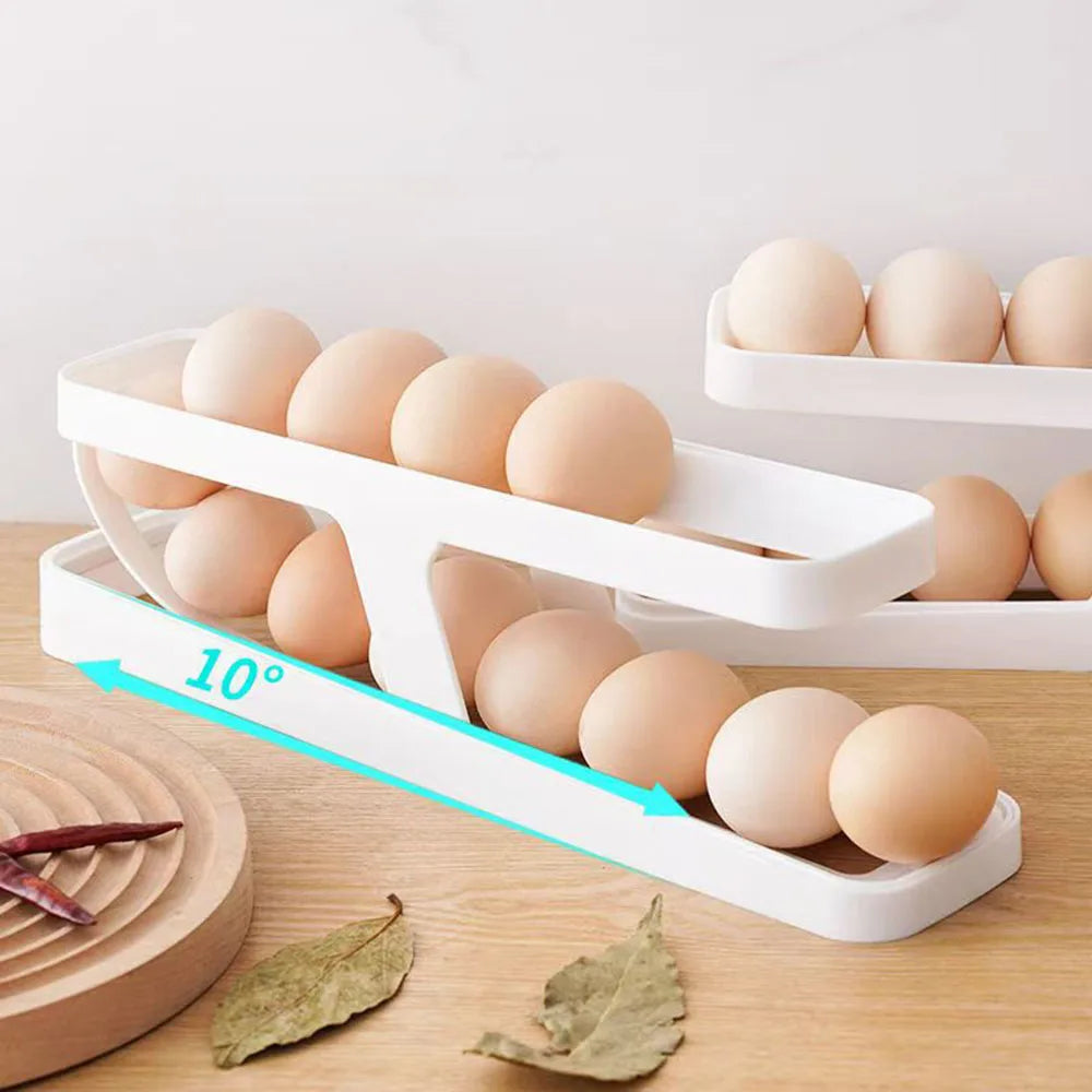 2 Layer Egg Storage Box β Fridge Egg Organizer Tray | Space Saving Egg Holder Container