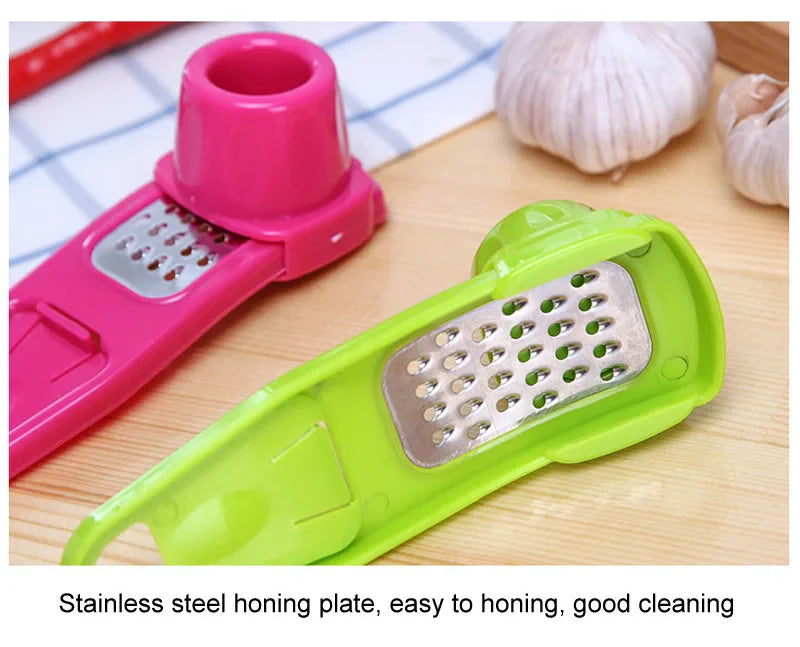 Pack of 2 Mini Garlic Cutter & Grater β Manual Garlic Crusher Tool | Easy Ginger & Garlic Mincer