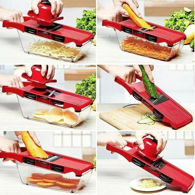 10 in 1 Mandoline Vegetable Chopper & Slicer β Multi Blade Kitchen Cutter with Storage Box