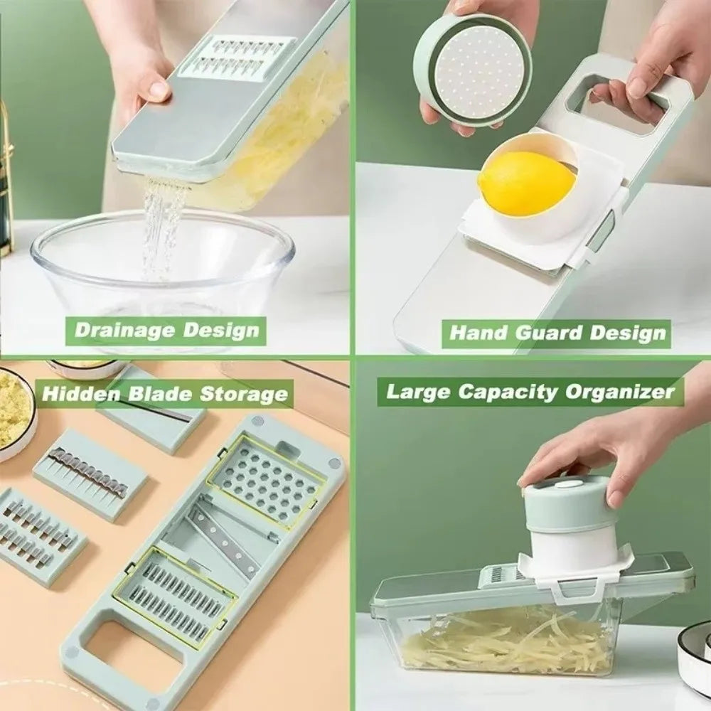 5-in-1 Vegetable Slicer with Drainer β Multi-Function Cutter & Chopper Box