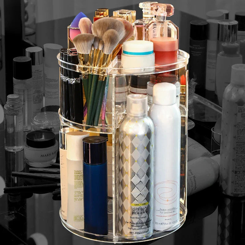 Diamond Cut Makeup Organizer (10 Inch) β 360Β° Rotating Cosmetic Storage Box