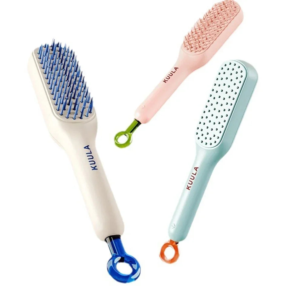 Self Cleaning Hair Brush – Anti-Hair Fall Detangling Comb with One-Click Cleaning