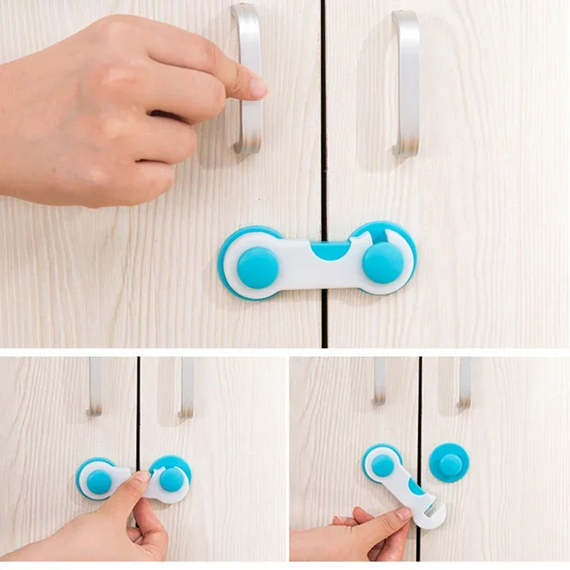 Pack of 3 Child Safety Lock (Blue) β Multi-Purpose Cabinet & Drawer Lock | Baby Safety Protector
