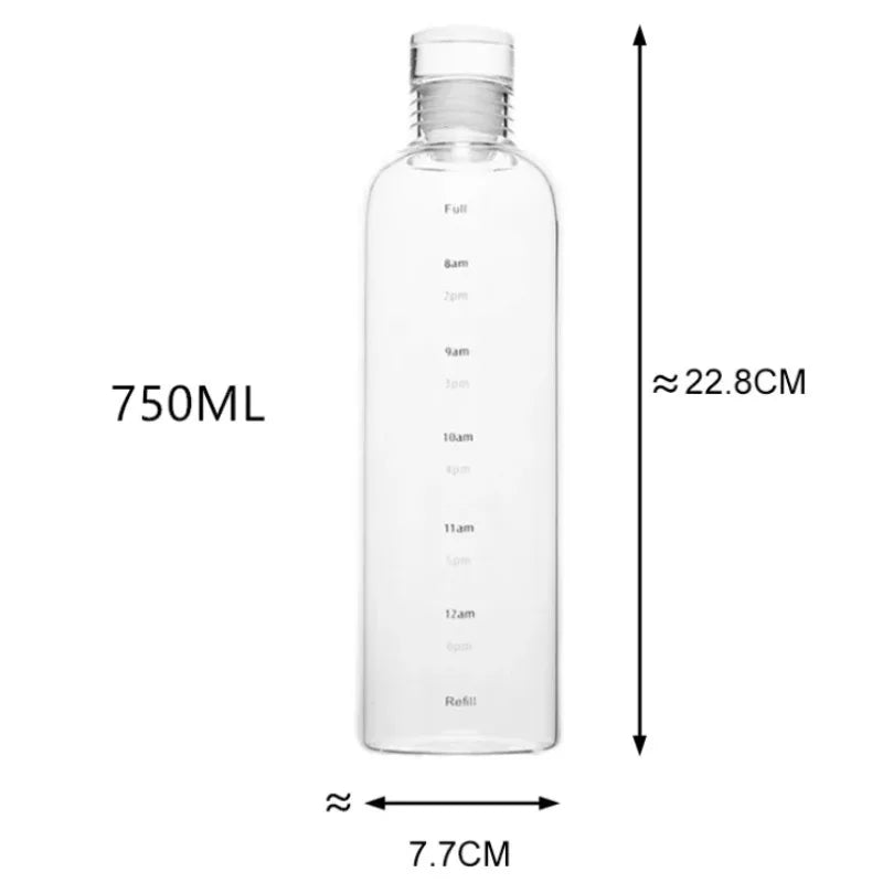 Transparent Scale Water Bottle β Large Capacity Hydration Tracker Bottle