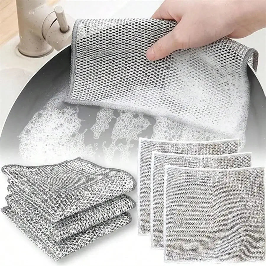 Wire Cleaning Cloth (Pack of 10) β Heavy Duty Metal Scrubber Pads | Non-Scratch Kitchen Cleaning Cloth