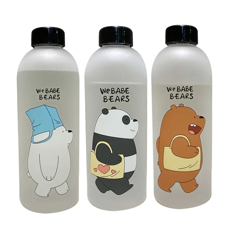 Panda Bear Transparent Water Bottle β Cute Straw Bottle (Leakproof & BPA Free)