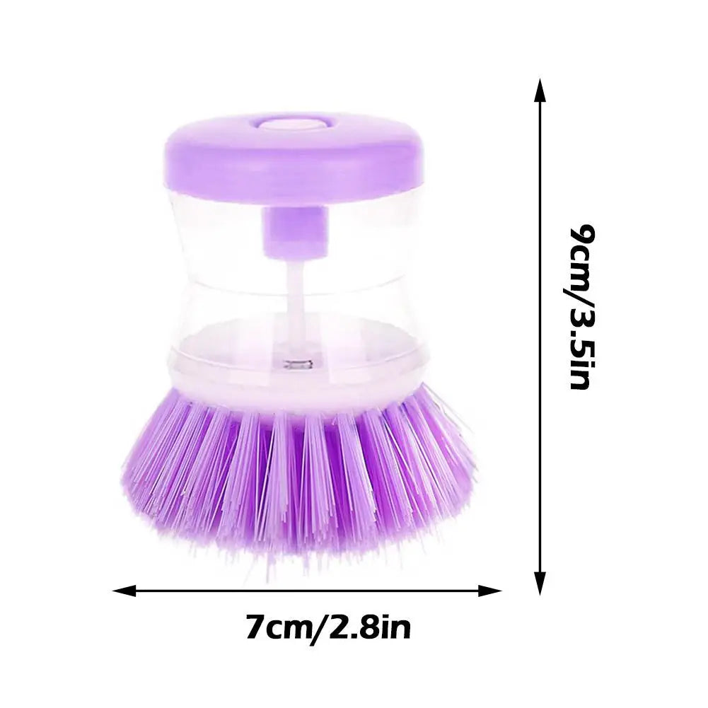 Pack of 2 Dish Cleaning Brush with Soap Dispenser β Automatic Liquid Dispensing Kitchen Scrubber