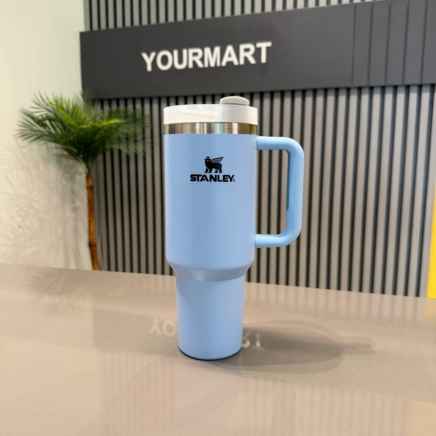 Light Blue Stanley 40 Oz Stainless Steel Tumbler | Leak-Proof Vacuum Insulated Travel Mug | Hot & Cold