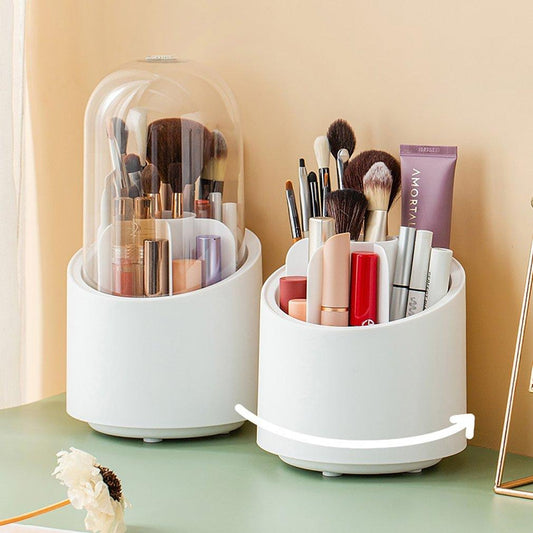 360° Rotatable Clear Acrylic Makeup Brush Organizer Cup