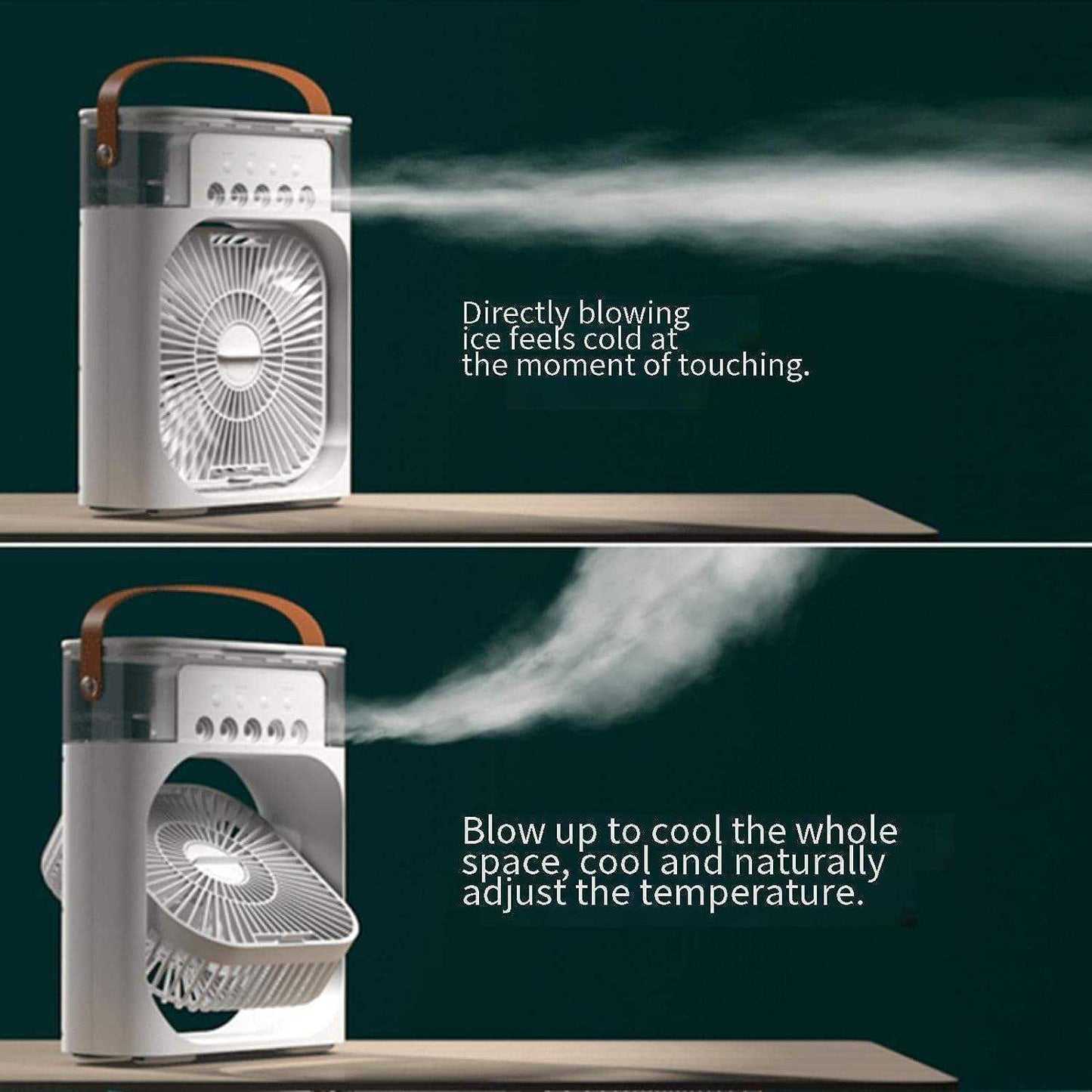 Portable Air Cooler Desk Fan with Water Spray – USB Mini Air Conditioner