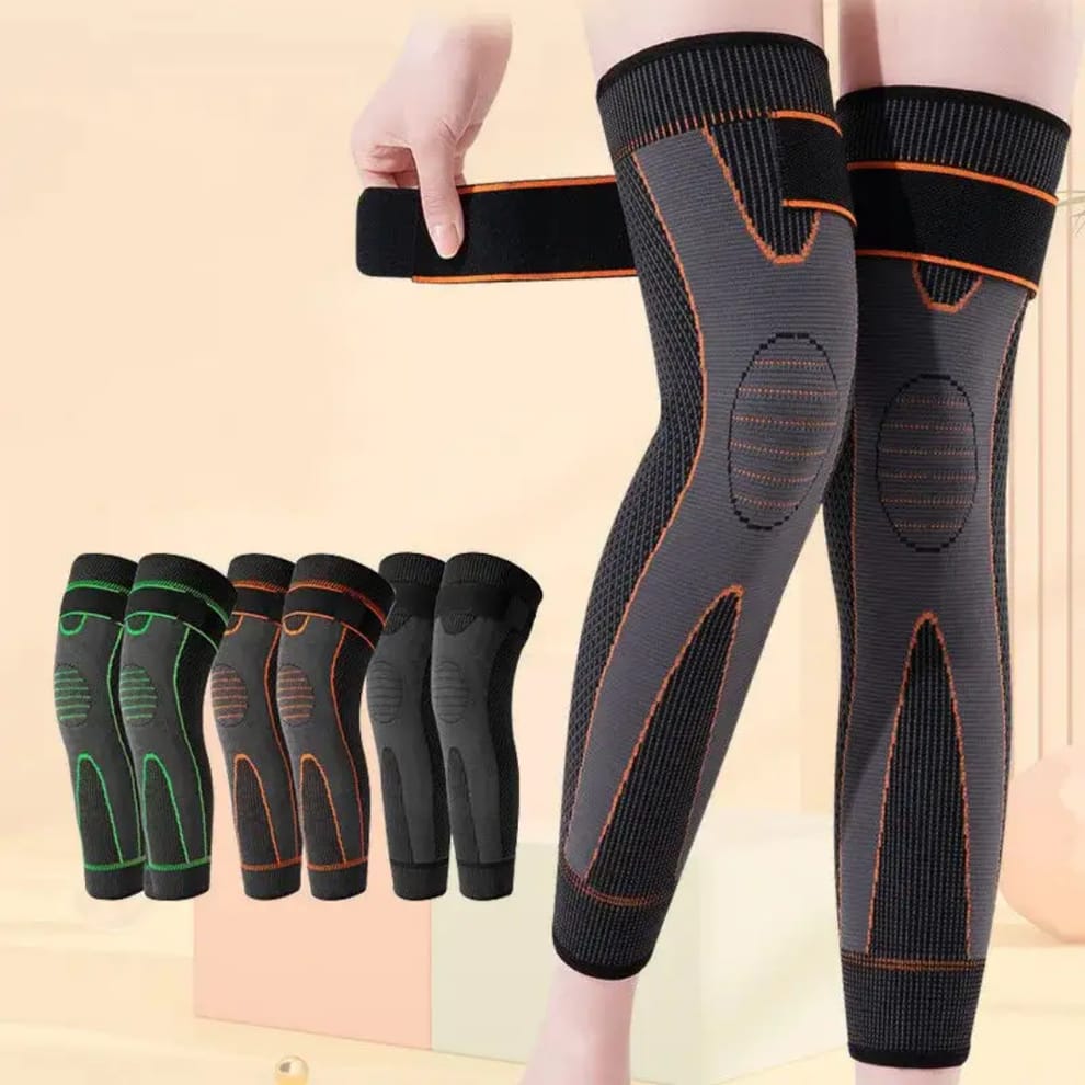 1 Pc Compression Knee Pad with Strap β Full Leg Sleeve Support | Arthritis Pain Relief | Sports Gym Knee