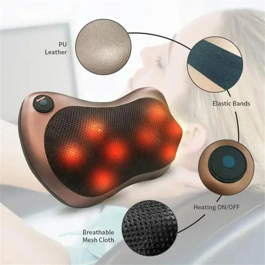 Car Pillow Massager – Electric Shiatsu Neck & Shoulder Massage Cushion with Heat