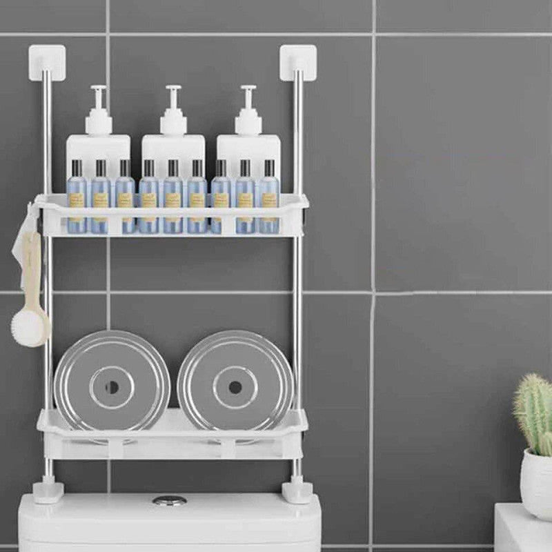 2 Layer Bathroom Storage Rack – Wall Mounted Organizer Shelf
