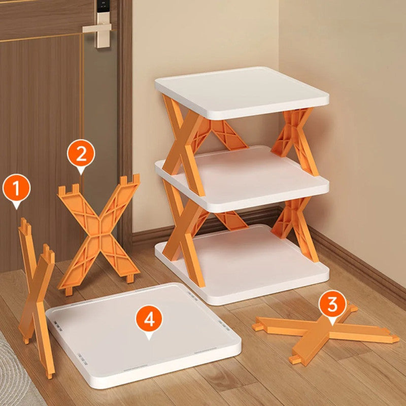 5 Layer X Shape Shoe Rack – Stylish Multi-Tier Space Saving Shoe Organizer