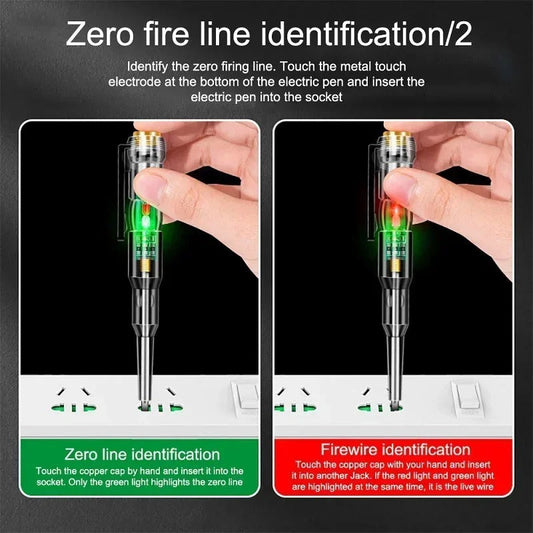 Pack of 2 Digital Electric Tester Pen – Voltage Detector Screwdriver with LED Indicator