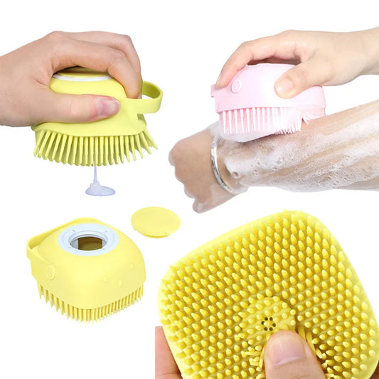 Silicone Bath Brush with Soap Dispenser – 2 in 1 Body Scrubber & Skin Massager