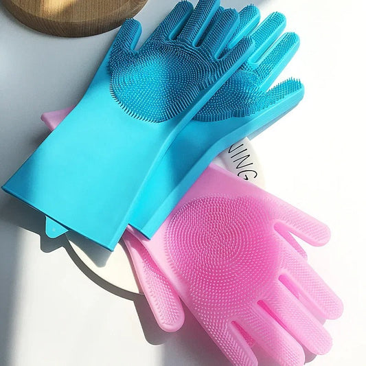Silicone Washing Gloves – Multi Purpose Cleaning & Dishwashing Gloves with Scrubber
