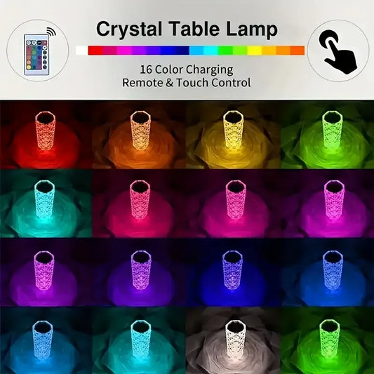 Crystal RGB Touch Lamp – Diamond LED Night Light with Remote (Multicolor Ambient Lamp)